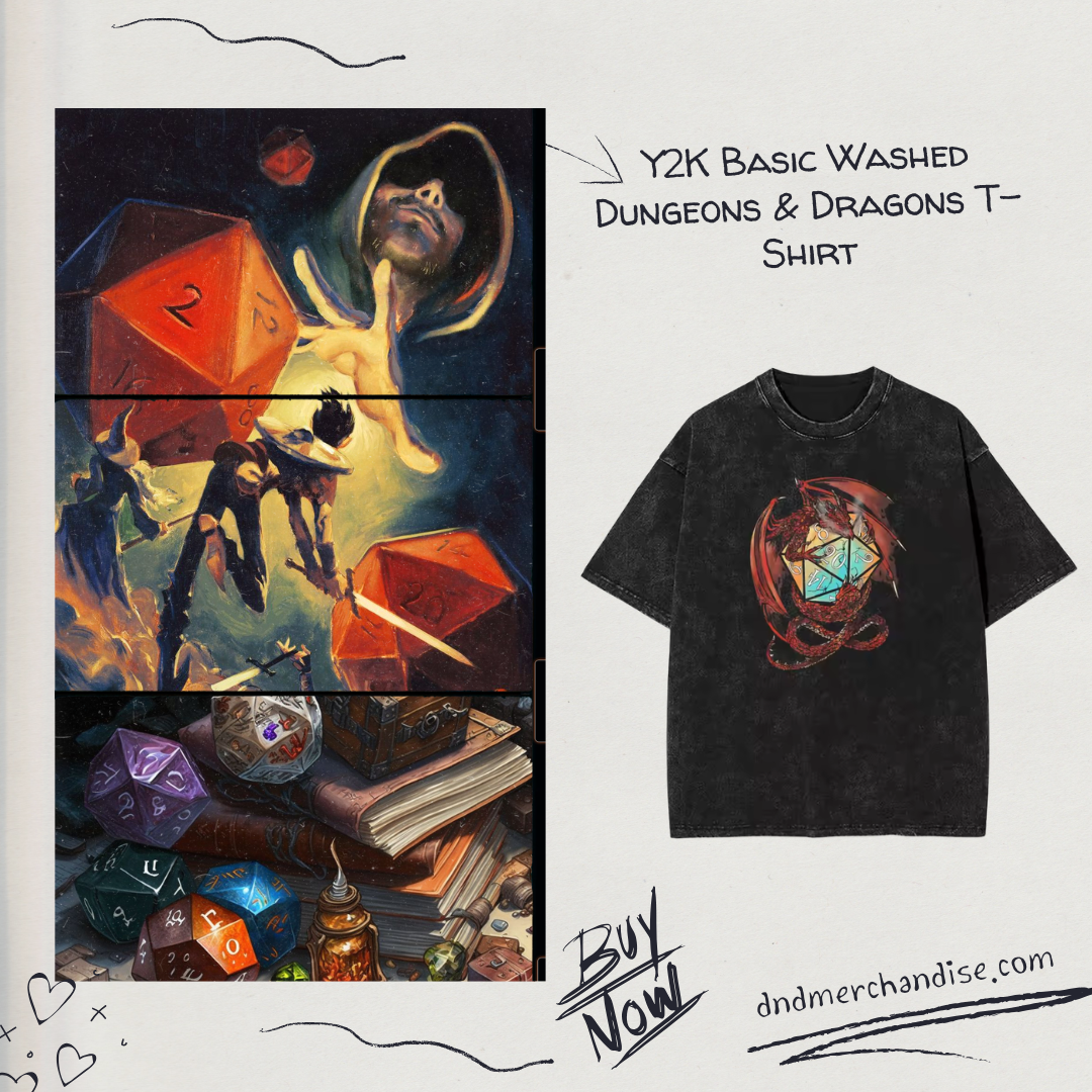 Y2K Basic PTTT2504 Washed Dungeons &amp; Dragons T-Shirt